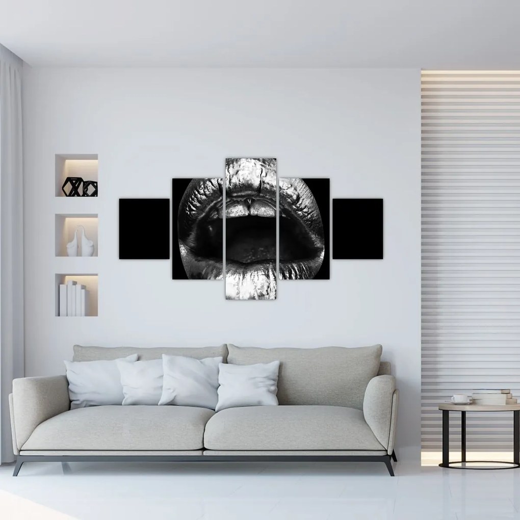 Obraz - Błyszczące usta (125x70 cm)