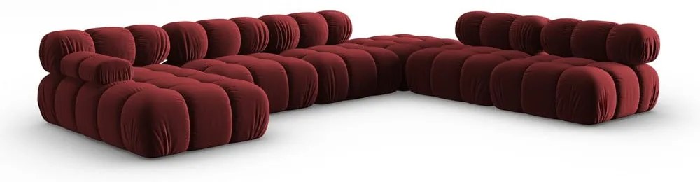 Czerwona aksamitna sofa 379 cm Bellis – Micadoni Home
