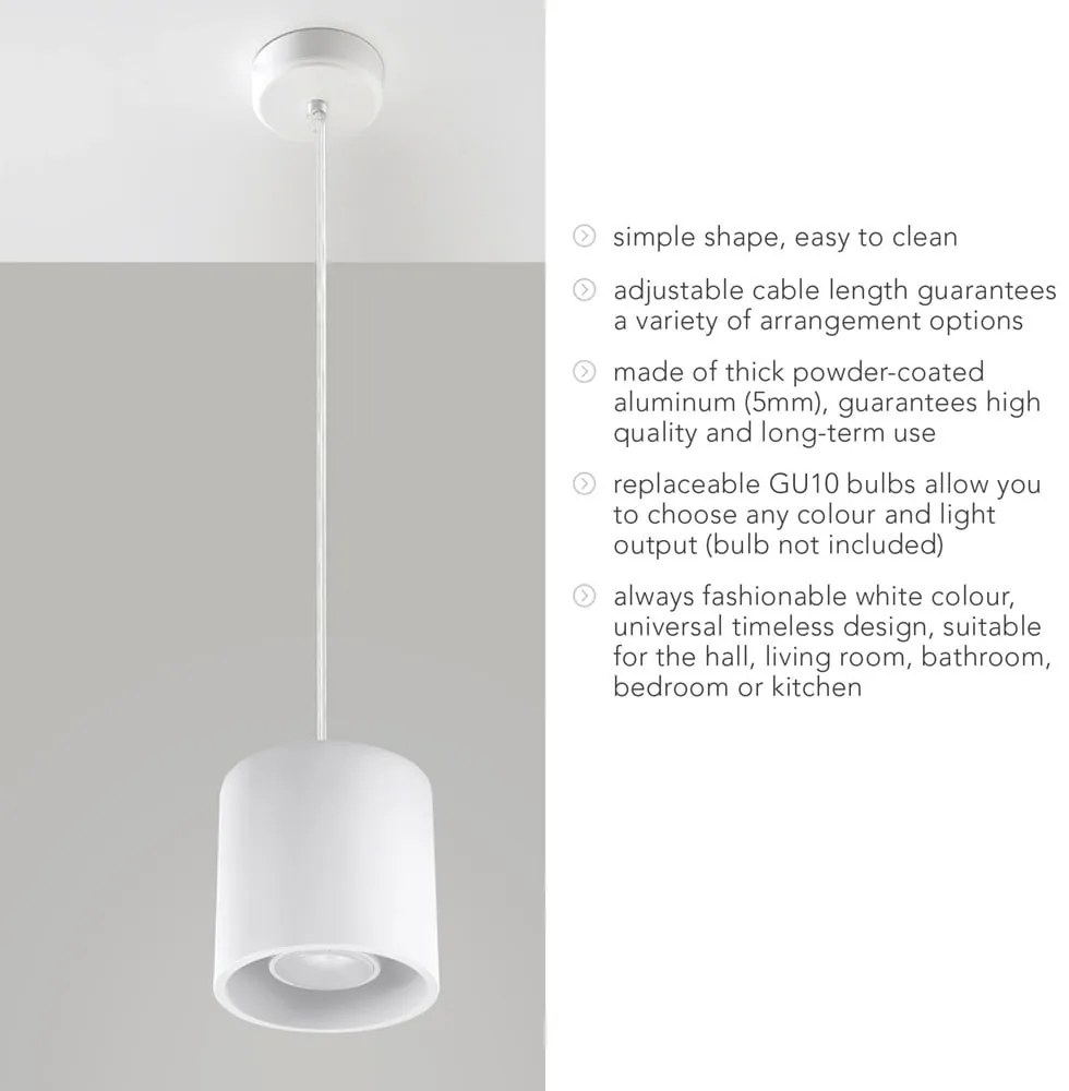 Biała lampa wisząca Nice Lamps Roda