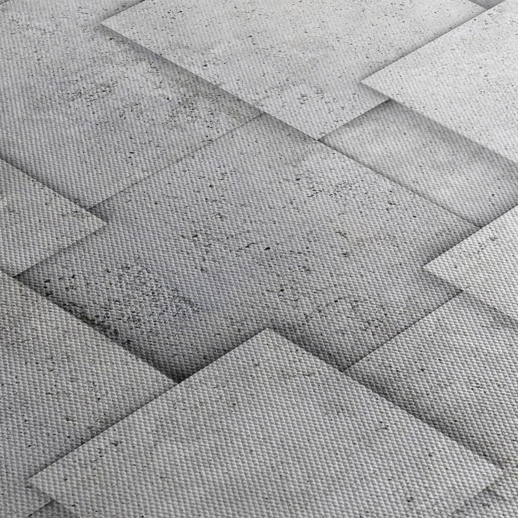 Obraz - Abstrakcja płytek betonowych (z zegarem) (90x30 cm)