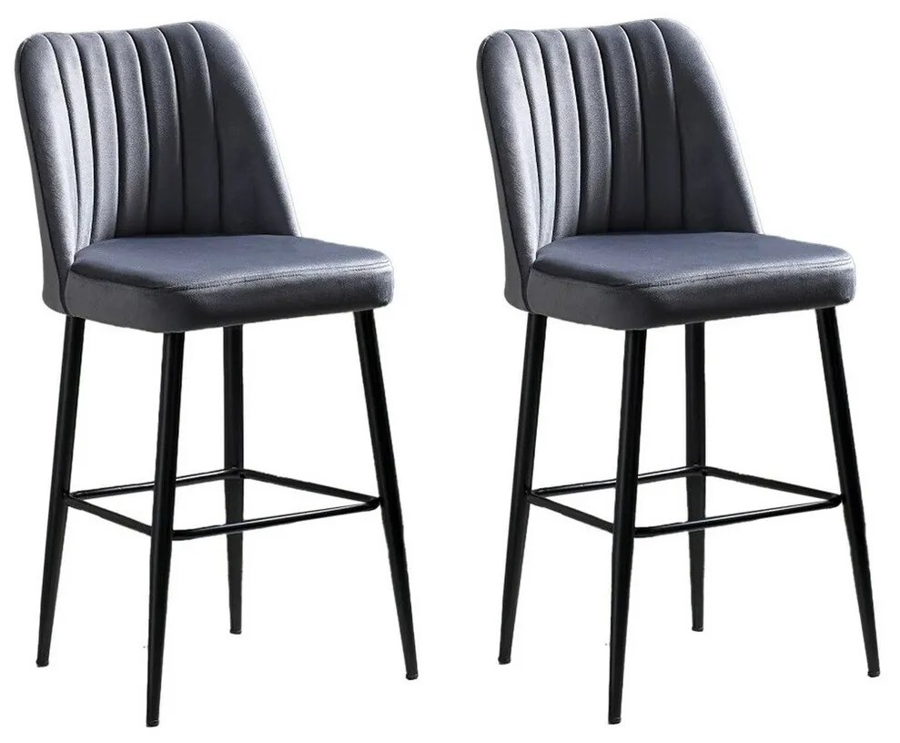 Zestaw krzeseł barowych Vento Grey and Black, 2 szt., 2 szt.