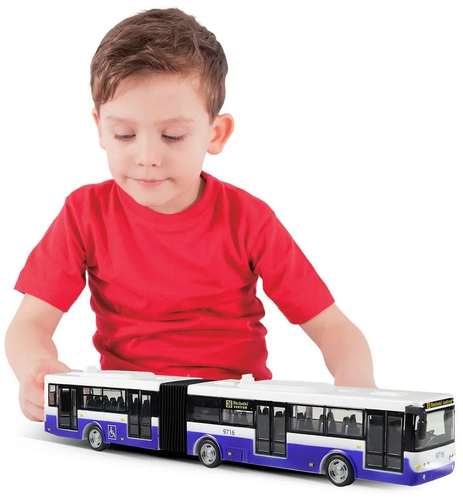Autobus przegubowy Rappa niebieski, 36 cm