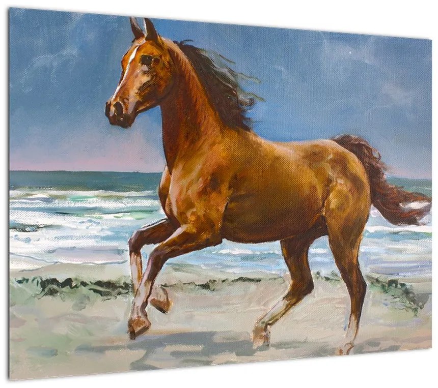 Obraz konia na plaży (70x50 cm)