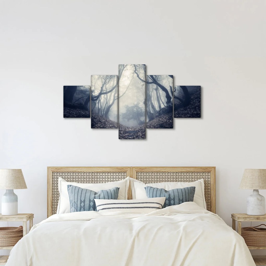 Obraz- Las we mgle (125x70 cm)