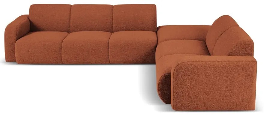 Brązowy narożnik z materiału bouclé (prawostronny) Molino – Micadoni Home