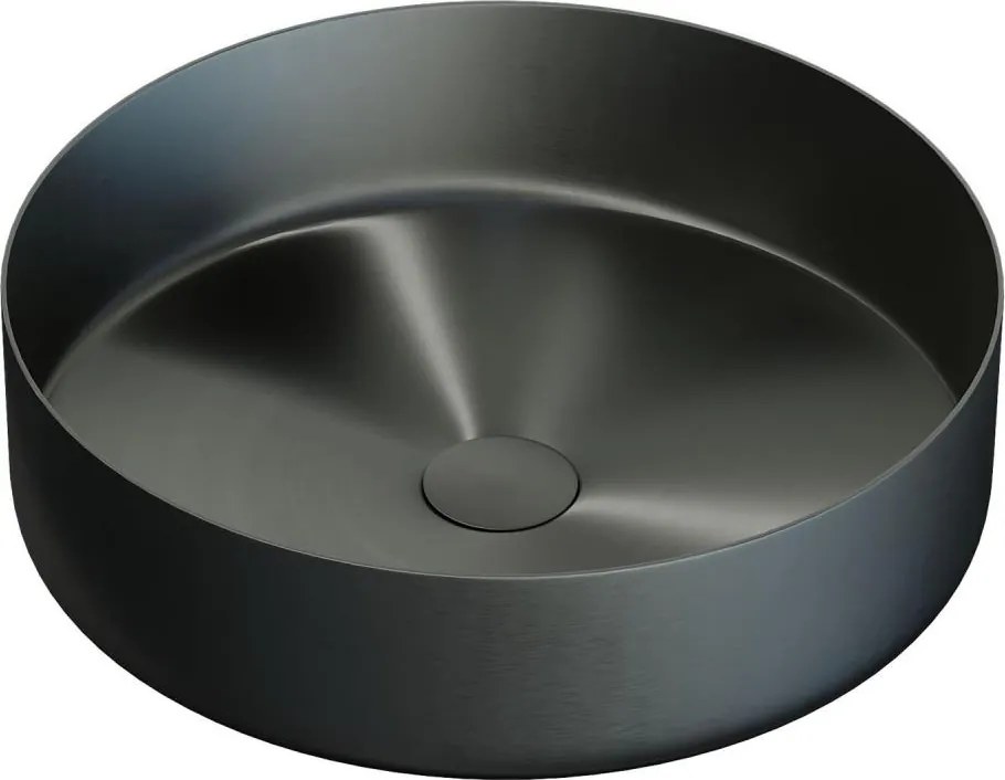 Umywalka nablatowa LJORDAL śr. 40 cm stal/czarny