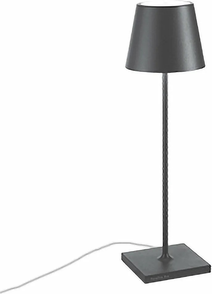 Lampa stołowa Poldina, ciemnoszara, 230 V, z wtyczką LED z funkcją ściemniania, 11 x 38 cm - nowoczesny design z aluminium