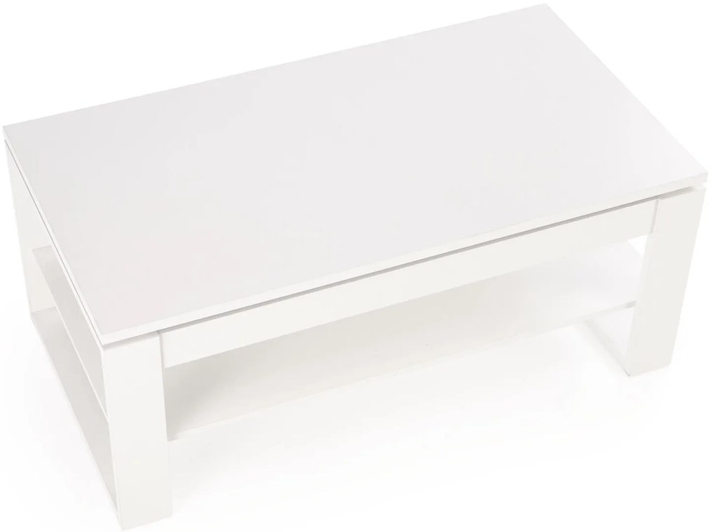 Rozkładany ławo-stół, podnoszony blat, biała 120/65-92/50-72 cm BETTY