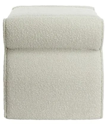 Kremowy puf z materiału bouclé Nafya – Light &amp; Living