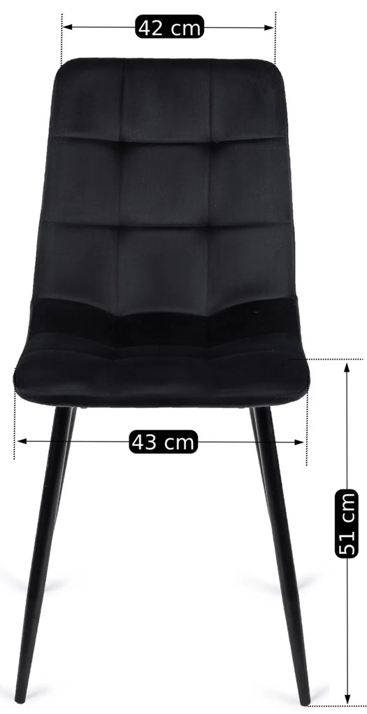 Zestaw Stół Okrągły LINO 100 cm Orzech/Czarny i 4 Krzesła Tapicerowane do Salonu PERU Czarne Welurowe Nowoczesne Loft