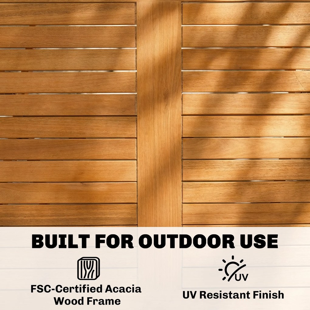 Outsunny Zestaw mebli ogrodowych FSC z drewna, 5-cz., składany stół z 4 krzesłami, lamelowy design | Aosom PL