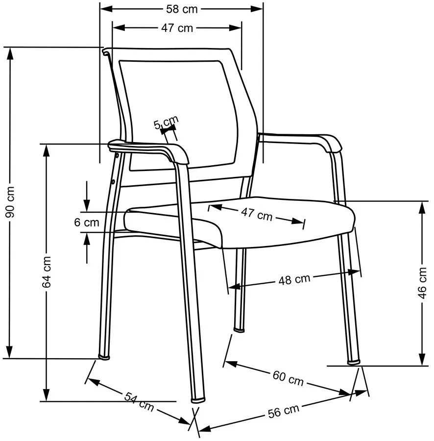 Fotel czarny konferencyjny M7-K31
