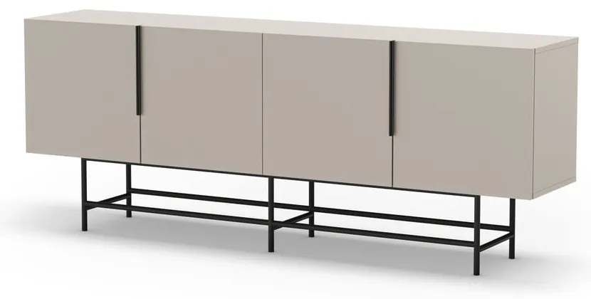 Kremowa niska komoda 200x77,5 cm Eldia – Marckeric