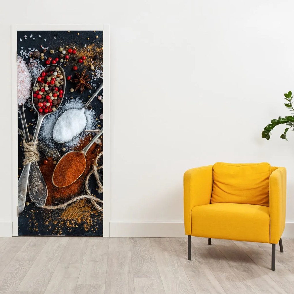 Fototapeta na drzwi - Łyżka z przyprawami (95x205cm)