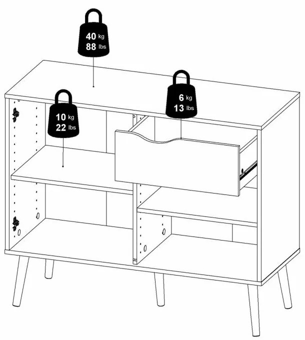 Biała komoda OSLO 75387 z 1 szufladą