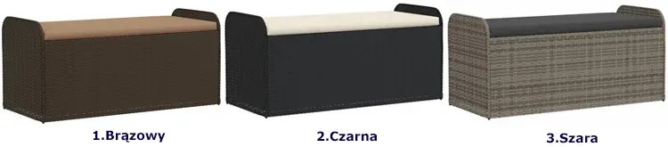 Czarna duża skrzynia ogrodowa z siedziskiem A4-R11
