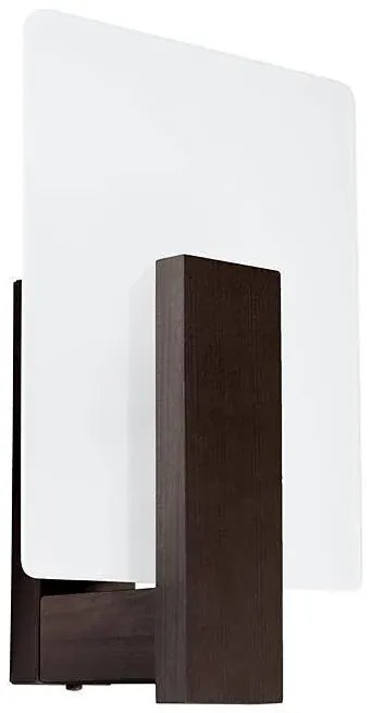 Szklany kinkiet z drewnianą ramą wenge - 2S A188 G8-D45