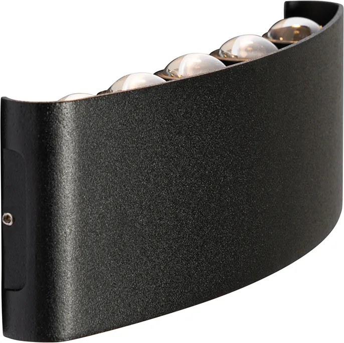 Lampa ścienna zewnętrzna czarna w tym LED 10-świateł IP54 - Silly