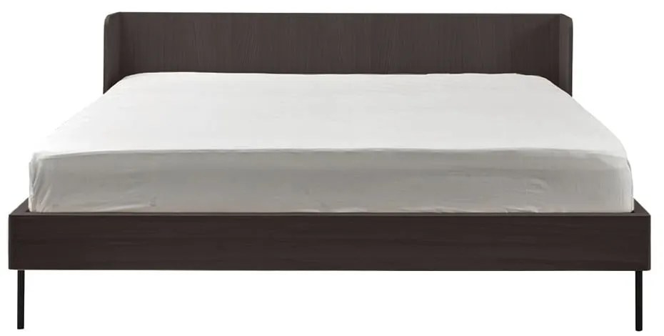 Czarne łóżko dwuosobowe w dekorze dębu 180x200 cm Wrap – Bonami Selection