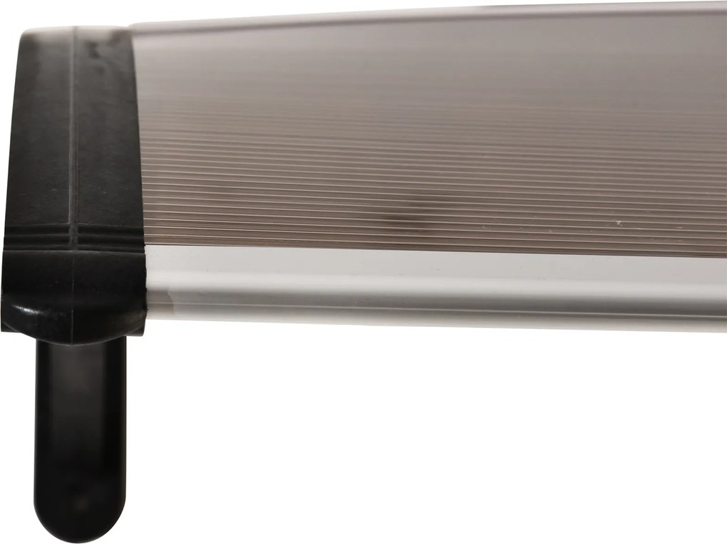 Outsunny Daszek nad drzwi wejściowe poliwęglanowy 100x80 cm ochrona przed deszczem brązowy | Aosom PL