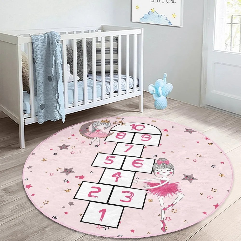 Różowy dywan dziecięcy ø 100 cm Comfort – Mila Home