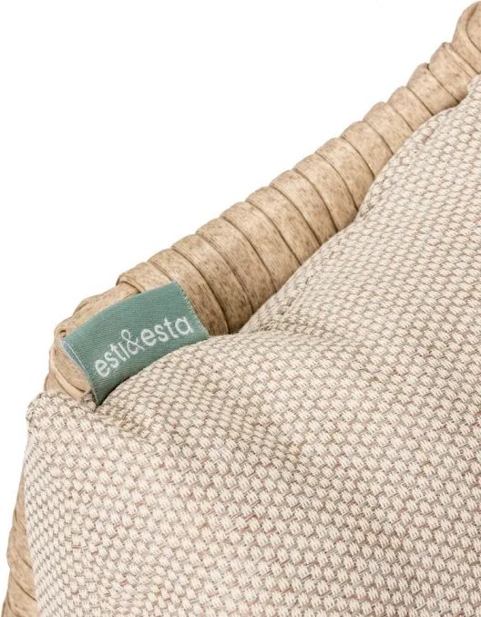 Fotel HOLAND Ogrodowy z Poduszką Rattanowy Stalowy 142 cm BEŻOWY