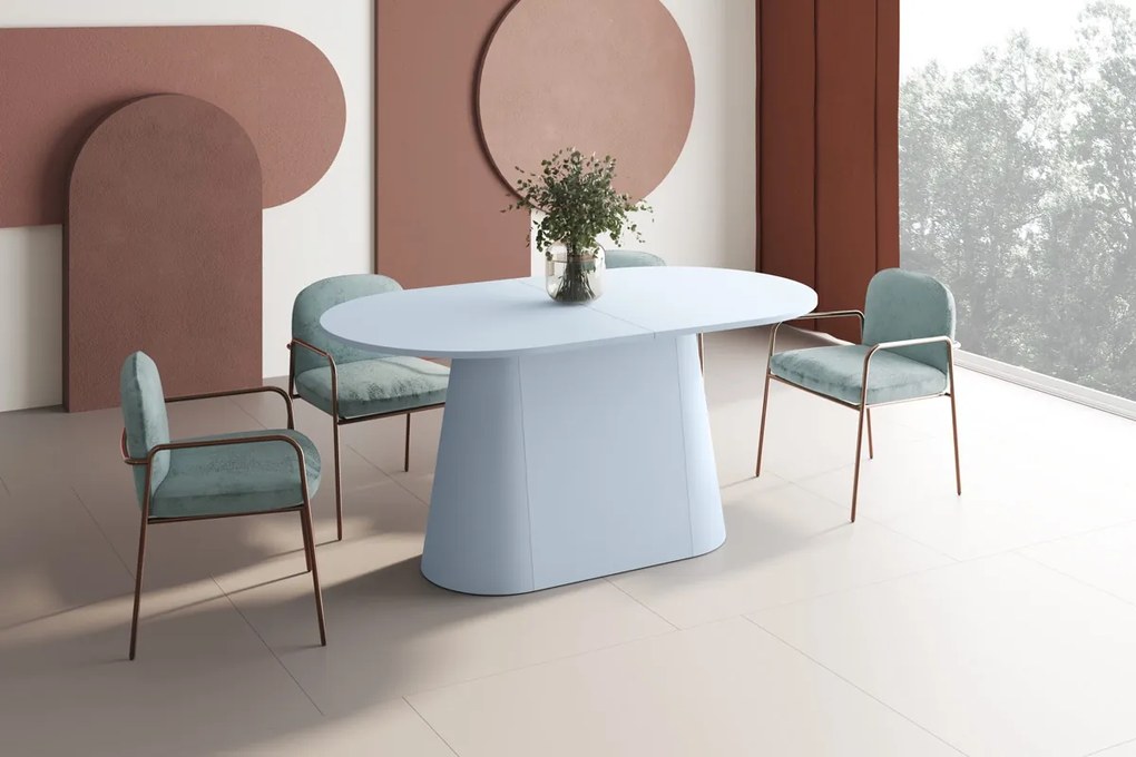 Rozkładany pastelowy owalny stół Capitolo Hubertus