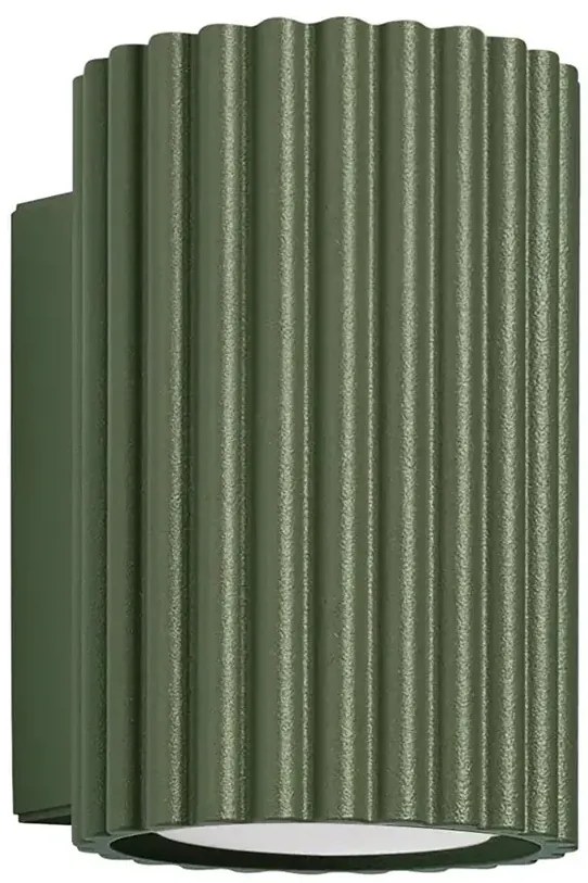 Oliwkowy metalowy kinkiet ryflowany - 4X D287 G5-R19