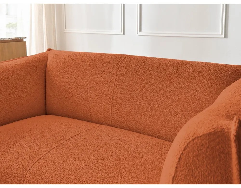 Pomarańczowa sofa z materiału bouclé 170 cm Giorgia – Bobochic Paris
