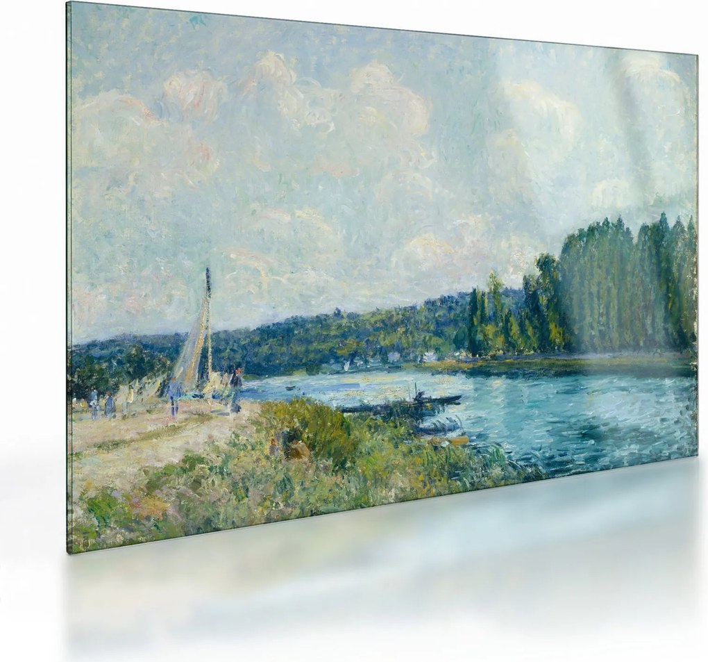 Obraz na szkle - Alfred Sisley, The Banks of the Oise, reprodukcje (70x50 cm)