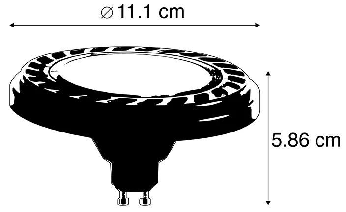 Zestaw 5 żarówek LED GU10 z 3-stopniowym ściemnianiem AR111 8W 700lm 2700K