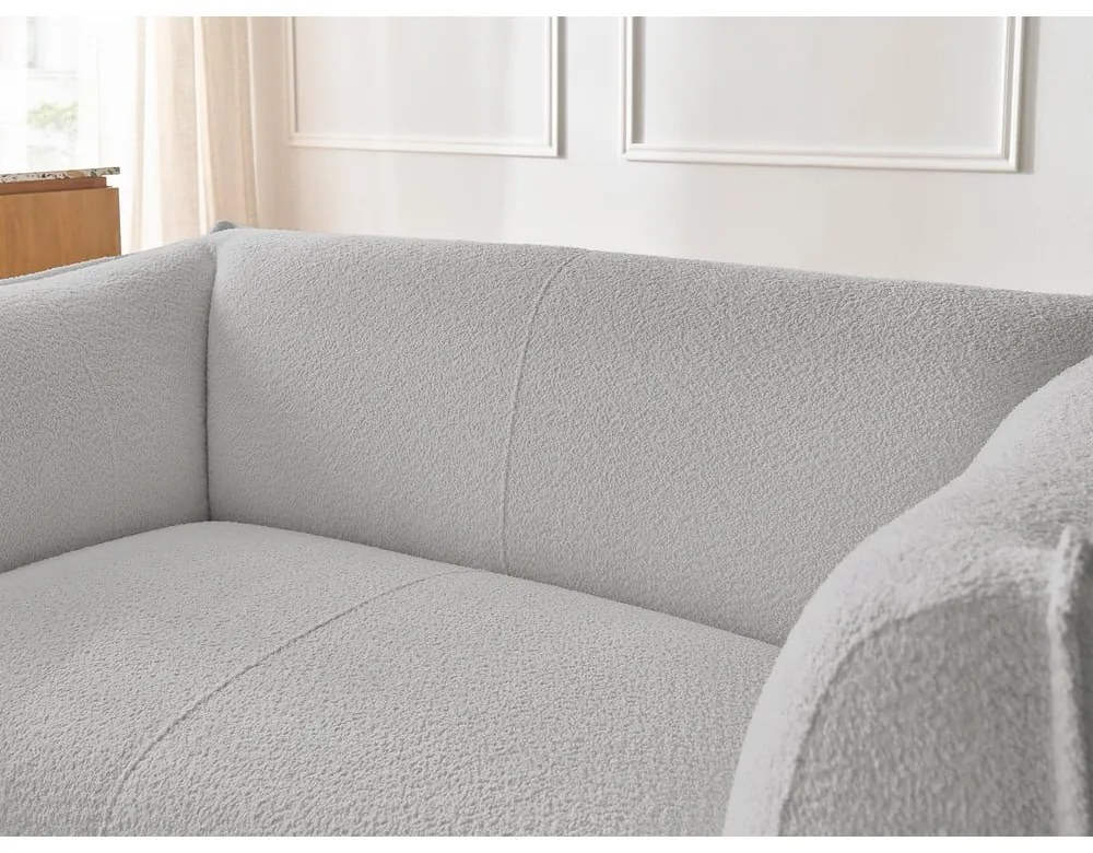 Jasnoszara sofa z materiału bouclé 170 cm Giorgia – Bobochic Paris
