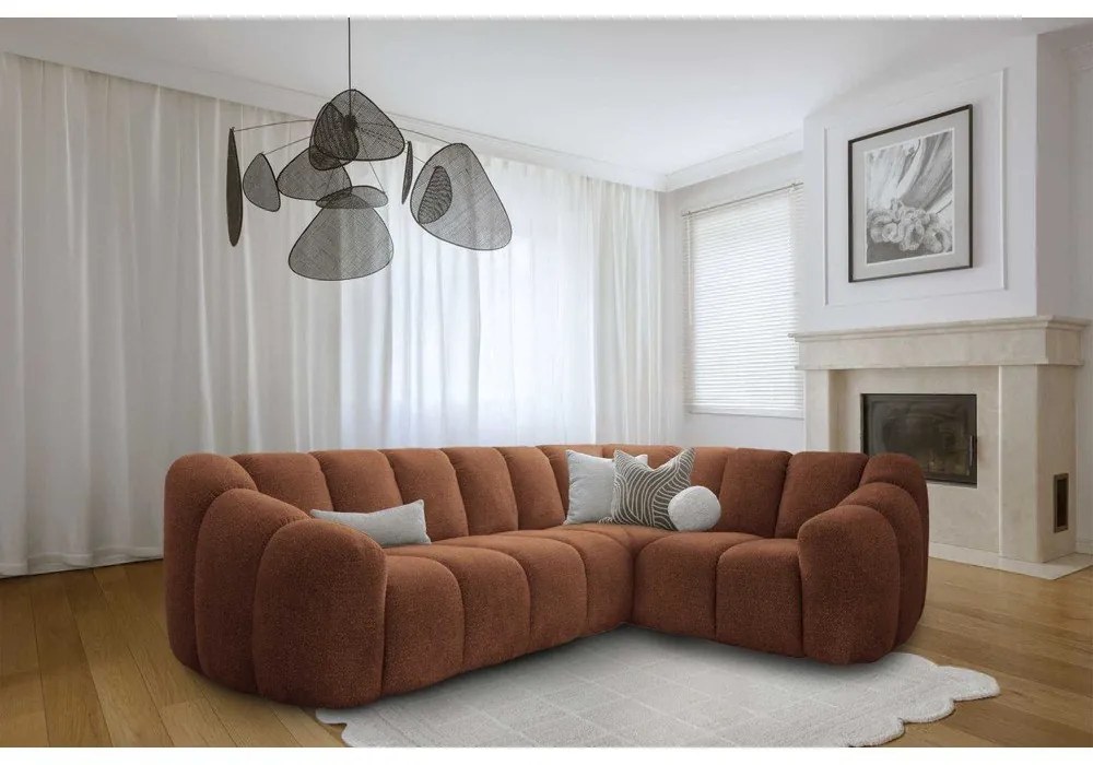 Narożnik (prawostronny/w kształcie litery L) w kolorze terakoty Shell – Miuform