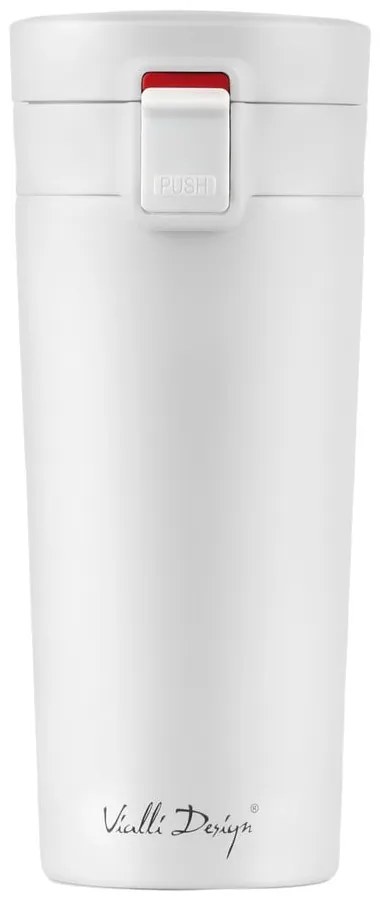 Biały podróżny kubek termiczny Vialli Design Fuori, 400 ml