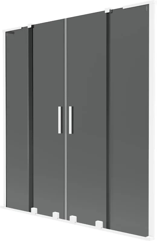 Mexen Velar L Duo parawan nawannowy 2-skrzydłowy rozsuwany 160 x 150 cm, grafit, biały - 896-160-003-42-20