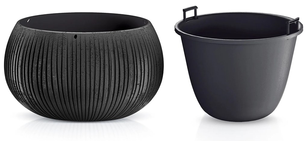 Donica ogrodowa Beton Bowl 29 cm czarny PROSPERPLAST