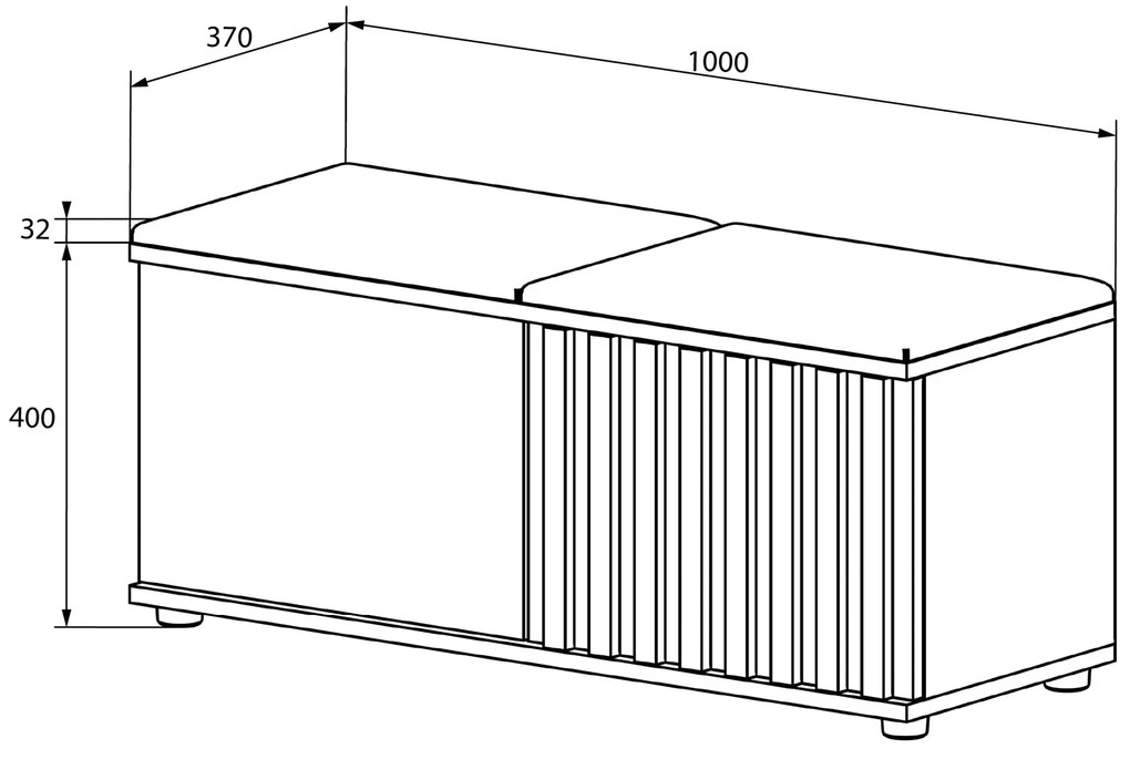 Czarna lamelowa szafka na buty do przedpokoju G7-D93
