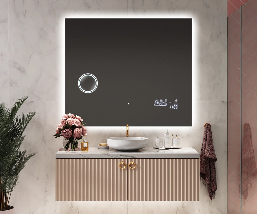 Lustro łazienkowe LED prostokątne na wymiar 50x50-200x100 cm, podświetlenie 3000/4500/7000K - Artforma LED61