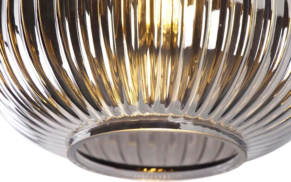 Inteligentna lampa sufitowa czarna z przydymionym szkłem w tym Wifi A60 - Karel