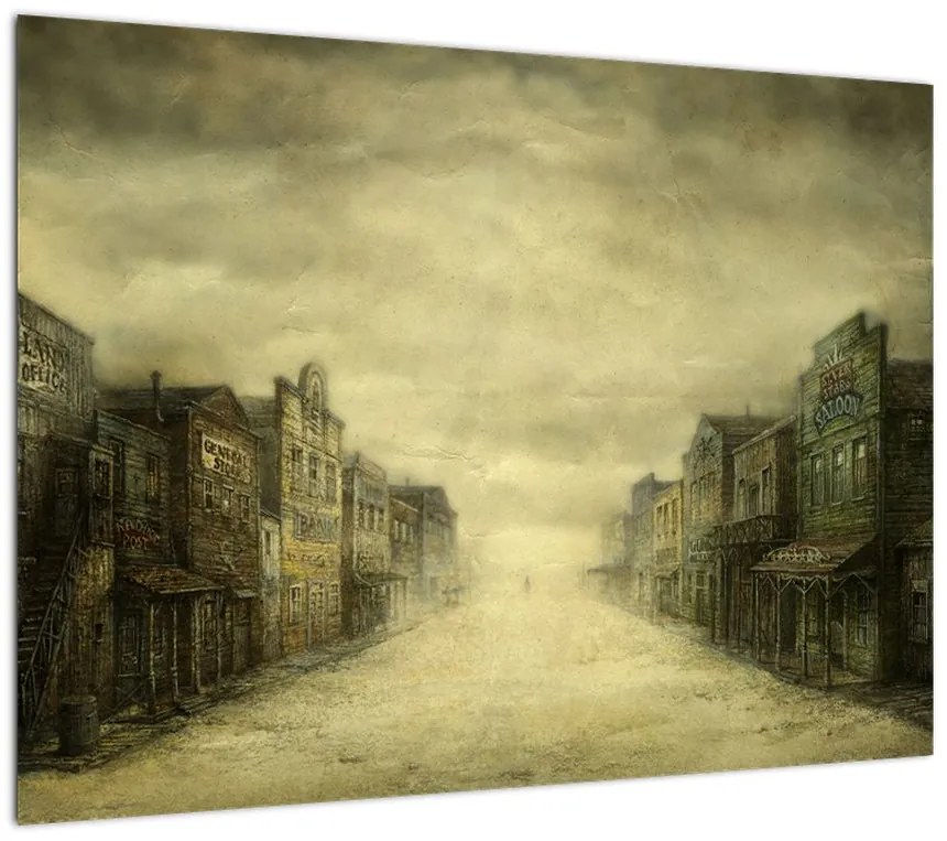 Obraz westernowego miasteczka (70x50 cm)