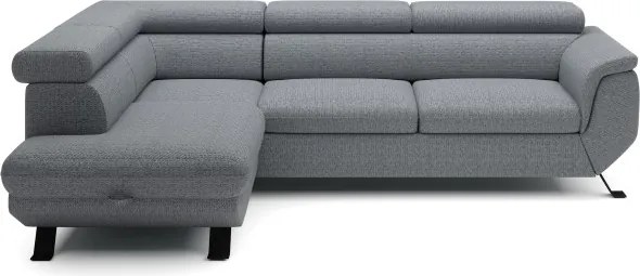 Narożnik RAVEN L Lewostronny wolnostojący z funkcją spania tkanina ARAGON 93 Szary WERSAL