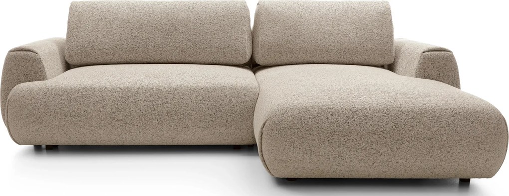 Nowoczesny narożnik rozkładany z pojemnikiem zimny beż L2-C10