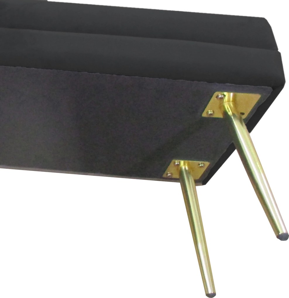 HOMCOM Ławka Tapicerowana z Przestrzenią do Przechowywania, Stal, 79,5 cm x 37,5 cm x 43 cm, Czarna