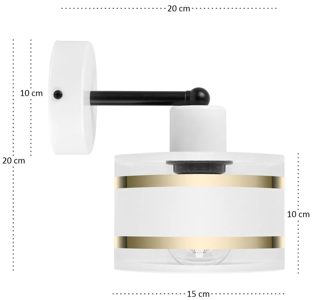 Biały kinkiet LED z białym abażurem WD-TI-1010WE-WE jednopunktowy indu