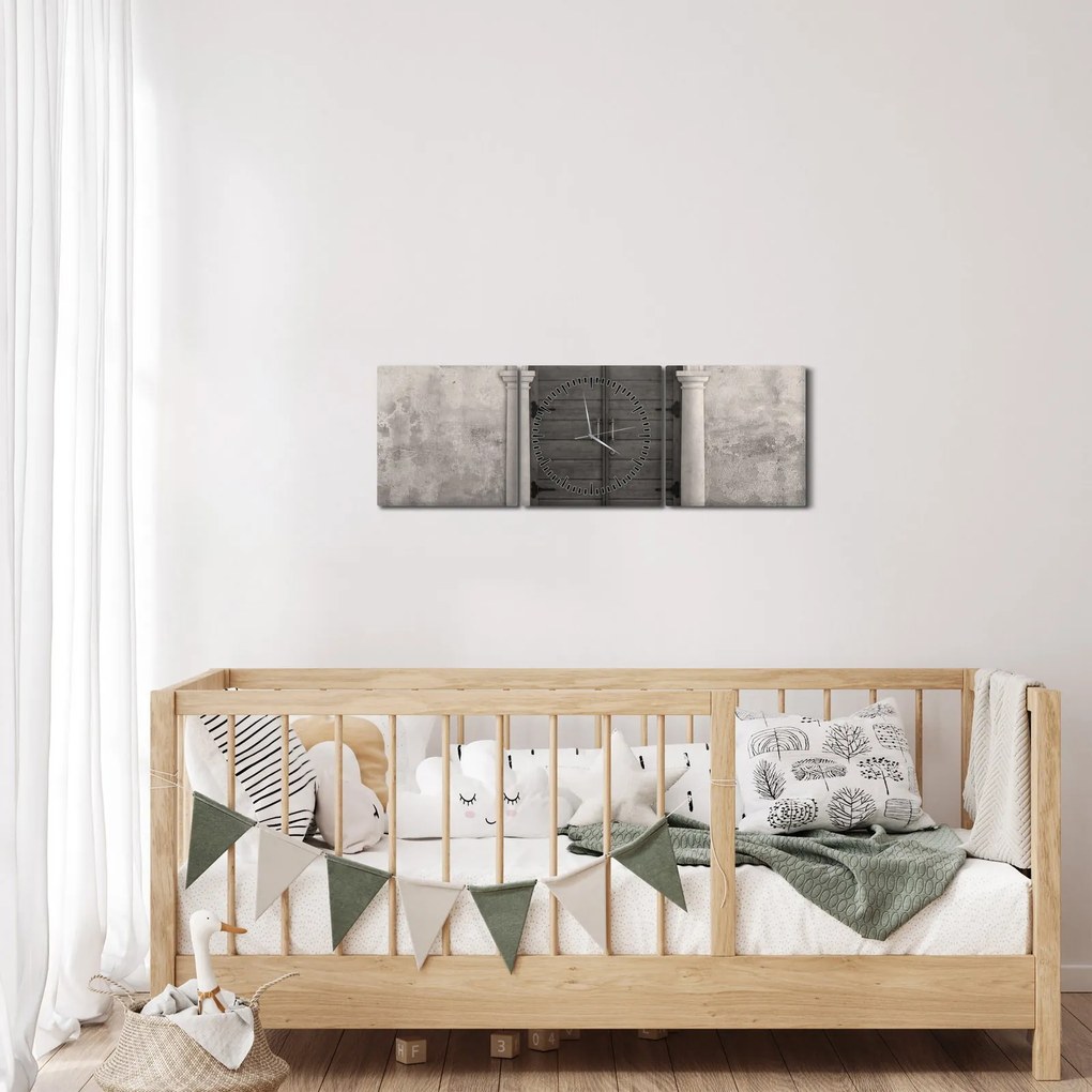 Obraz - Tajemnicze drzwi (z zegarem) (90x30 cm)