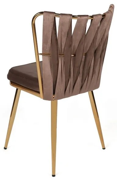 Zestaw krzeseł do jadalni Kusakli Light Brown andGold, 4 szt., 4 szt.
