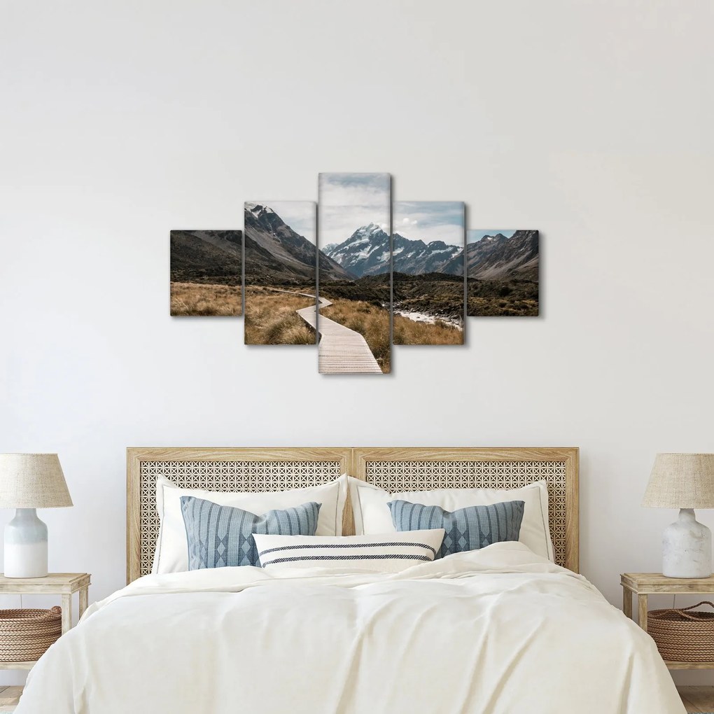 Obraz - Chodnik w dolinie góry Mt. Cook (125x70 cm)