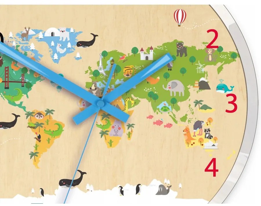 Zegar ścienny cichy do pokoju dziecięcego drewniany nowoczesny dekoracyjny