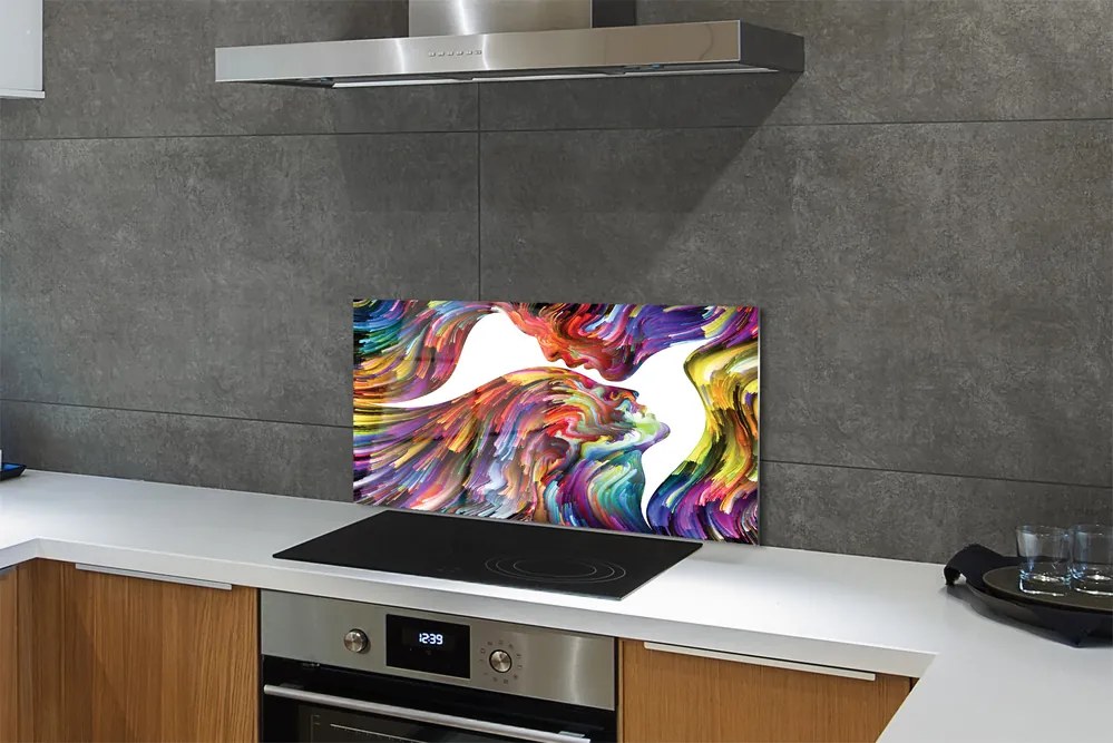 Panel nad Blat Kuchenny Abstrakcyjny Obraz Twarzy