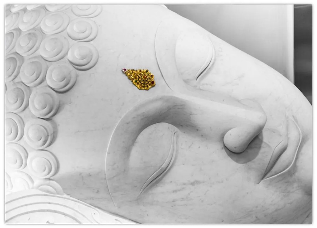 Obraz na szkle - Biały Budda (70x50 cm)
